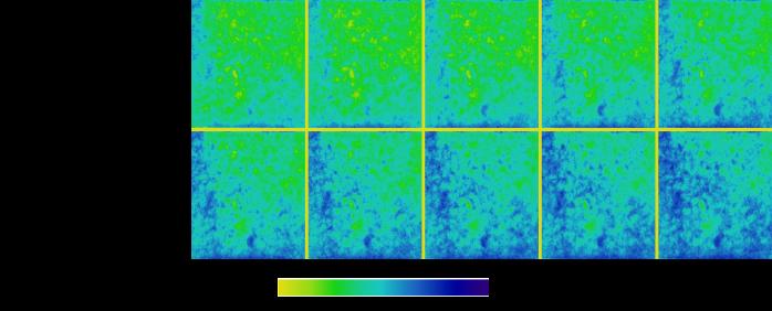 Figure 3: Time-lapse neutron radiography images of normal water injection into heavy water concrete sample. The time intervals between each image are about 8 minutes.