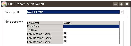 Select a date range and any other criteria that will apply to the report Print