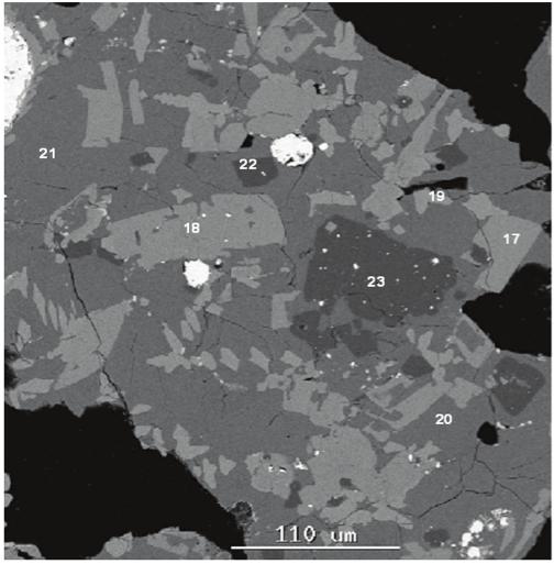 Figure 7 shows the microstructure of the best slag produced in magnesia crucibles (110% stoichiometric carbon addition).