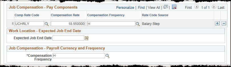 Compensation Fields Comp Rate Codes are used to define each component of the employee's base salary. Compensation Rate is the amount paid at the compensation frequency.
