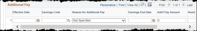Additional Pay There are many cases where an employee's base salary is paid through Additional Pay using a flat dollar amount. Most commonly for UNEX instructors. No Compensation in Job Data.