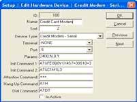 Edit Credit Modem ID - The Identifying number given to this device by the onepos system. This cannot be changed. Name - The name of this device given by the installation technician.