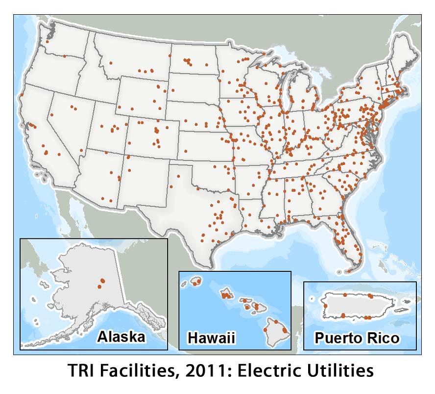Industry Sector Profile: Electric Utilities Electric Utilities Quick Facts for 2011 Number of TRI Facilities: 618 Facilities Reporting Newly Implemented Source Reduction Activities: 26 On-site and