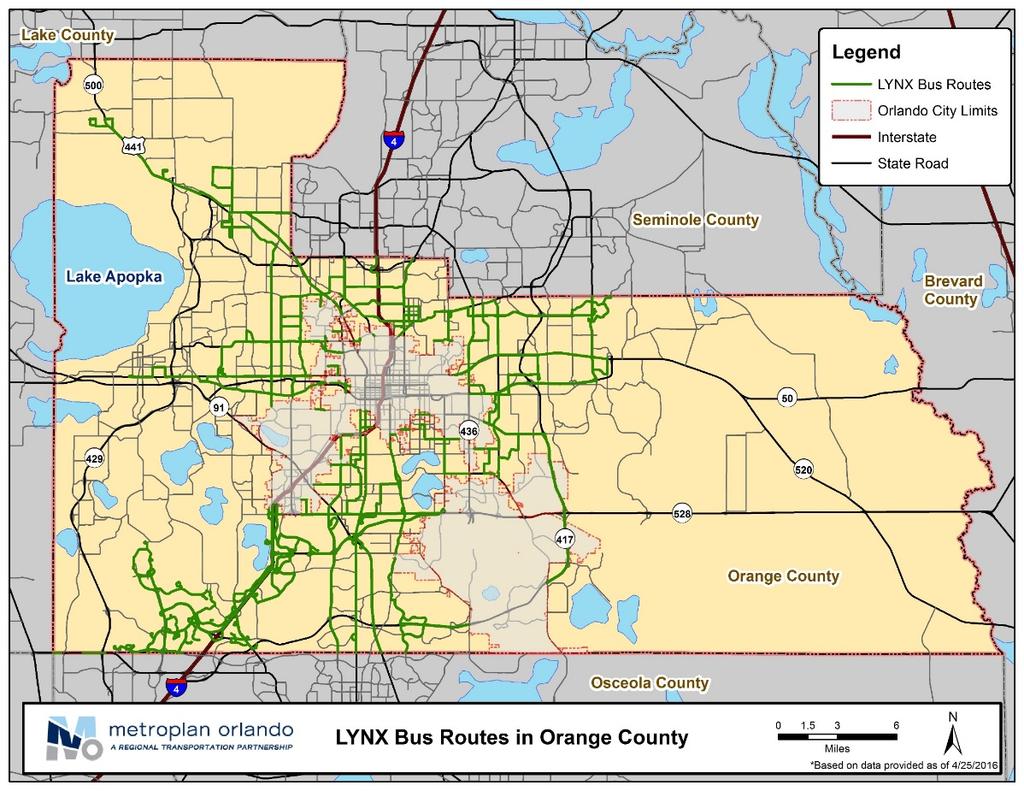 Figure 12: LYNX Bus Routes in Orange County 2.4 City of Orlando The City of Orlando operates and maintains 537 traffic signals within the City limits.