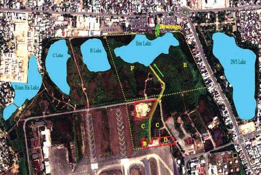 2013 COMPREHENSIVE REPORT AGENT ORANGE/DIOXIN CONTAMINATION AT THREE HOTSPOTS: BIEN HOA, DA NANG AND PHU CAT AIRBASES Fig. 3.2. Aerial Photo of northern part of Da Nang Airport Characteristics of the lakes in the airbase Because the terrain within the airbase is relatively flat, and the area is a closed system, i.