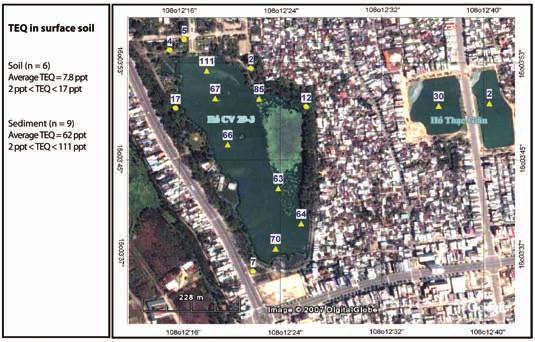 3.3.2. Results from Program 33(2002-2004) In 1998, the total areas of contaminated sub-areas with high dioxins concentration were estimated is about 32,000 m2.