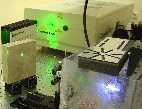 Peening conditions Laser Nd:YAG X-Y computer controlled table Basket with water Confined plasma Fig. 2. Photographic representation of Laser Shock Processing (LP) eperimental setup.