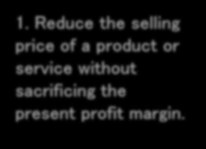 PRODUCTIVITY BENEFIT MODEL (1/3) PRICE/UNIT = COST/UNIT + PROFIT MARGIN/UNIT