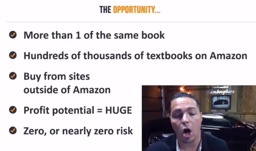 The Opportunity: More than one book you can trade-in of the same book from Amazon. Hundreds of thousands of textbooks on Amazon. You can buy from sites outside of Amazon.