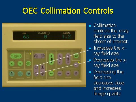 The operator can control the size of the exposed skin further by using collimation