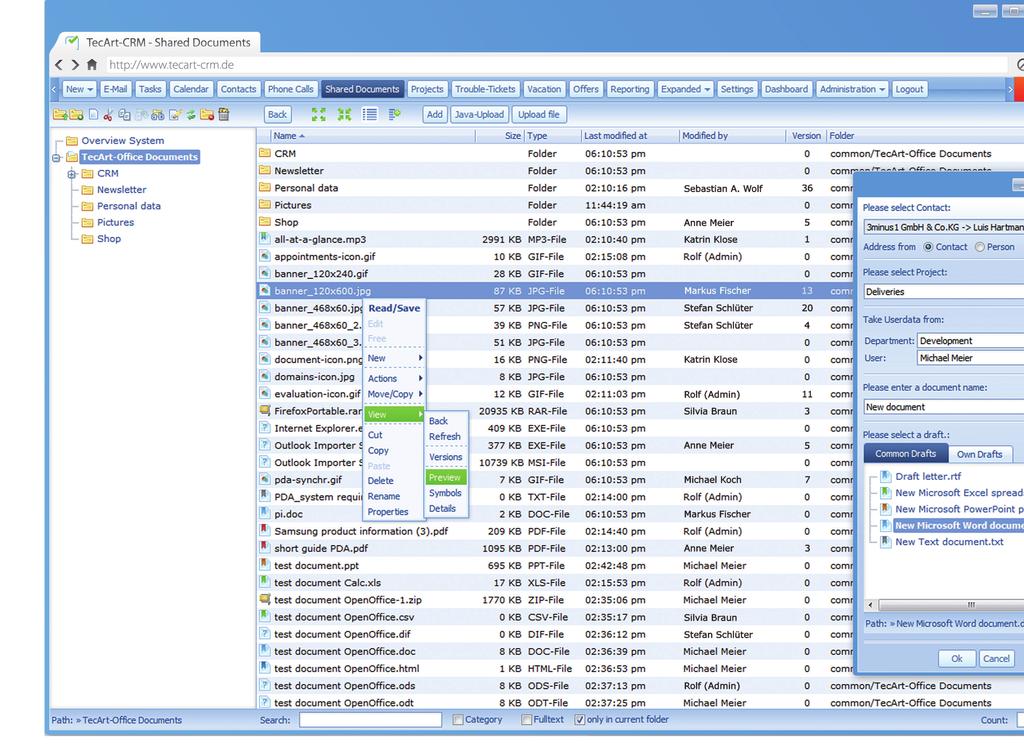 Documents / Document management with versioning and full text search Version Management Revision control for all