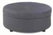 x 17 H Round Ottoman Grammercy Charcoal Leather Whisper