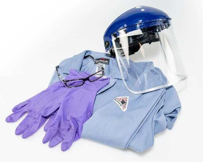 Gloves and Eye Protection Gloves must be worn while working at the BSL2 level. Change gloves when contaminated, glove integrity is compromised, or when otherwise necessary.