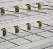 Slat-Wall Accessories Standard accessories used with slat-wall systems quickly connect to the EZ Rail