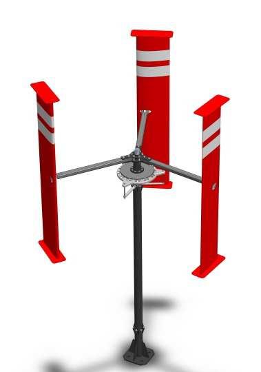 The turbines in Fig.3 (a) and (b) are generally known as Eggbeater type and H-type Darrieus, respectively. Eggbeater Darrieus type wind turbine has a troposkien shape.