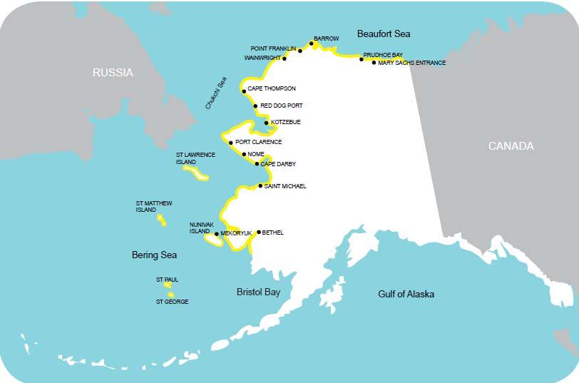 Figure 2: Potential Port Sites Source: Alaska Deep-Draft Arctic Port System Study The following sections give a brief description of the communities considered for deep-draft harbor development. 3.1.