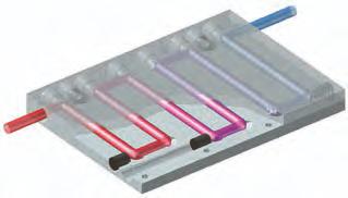 Through Holes Technology Besides the technology already described with copper or steel tubes, we develop where the cooling medium flows through deep holes.