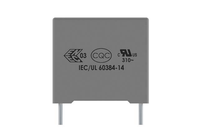Marking cont'd FRONT TOP Series Dielectric Code Safety Class Self Healing Approval Marks Manufacturer s Logo IEC Climatic Category Capacitance, Capacitance Tolerance, Rated