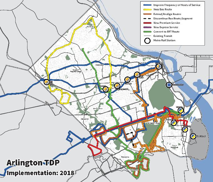 By Summer 2017 Improvements to ART Routes: o 53 Connect to Dominion Hills o 77 Create north-south connection between Rosslyn and Shirlington o 92 Becomes a circulator connecting Crystal City, Boeing