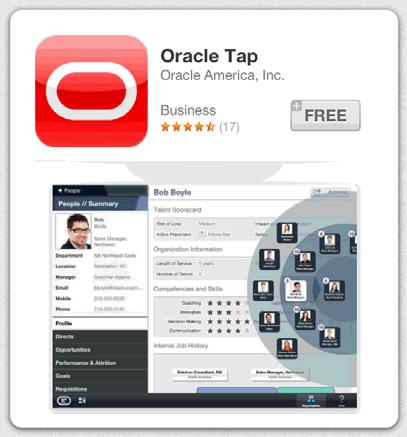 For the ipad, you can also install Oracle Tap from the Apple App Store. Use Oracle Tap to view key performance indicators (KPIs) in both CRM analyses and HCM analyses. 2.