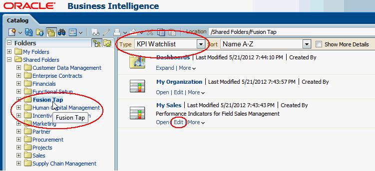 Where to Find More Information About Oracle Fusion Mobile Applications Note: Make sure you have the necessary privileges to edit KPI Watchlists.
