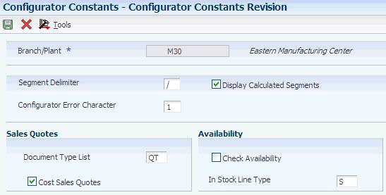 Setting Up Configurator Constants table (F3215) and R rules to the Configurator Routings File table (F3212). The system uses the P, Q, R, and X rules to calculate a cost for the sales quote. 4.10.