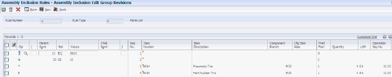 Setting Up Assembly Inclusion Rules Line Type for X Rules Specify how the system processes lines on a transaction.