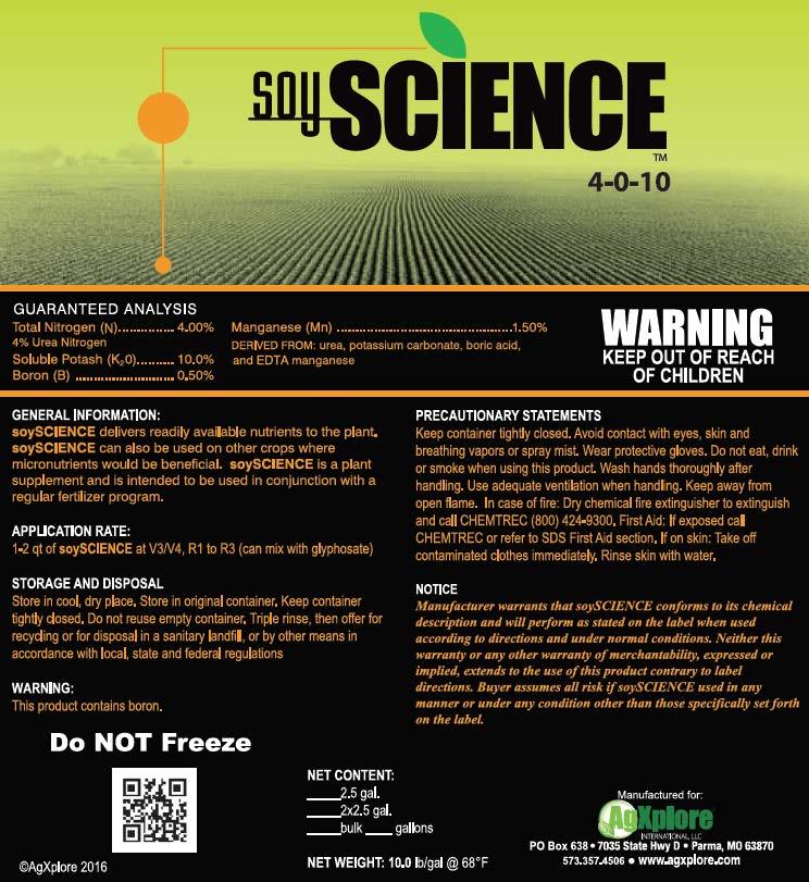 AgXplore soyscience Proprietary liquid nutrient formulation for soybeans Research in other