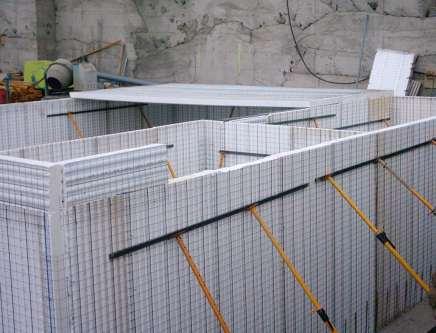 Picture 15. Detail of plumbing and stabilization of vertical panels. 16.3.6 Installation of reinforcement meshes.