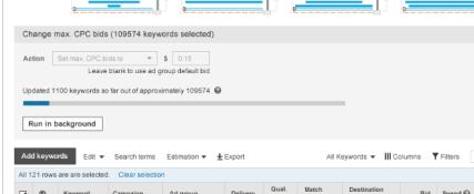 Set URL for multiple keywords at once Changes process in the background Replace,