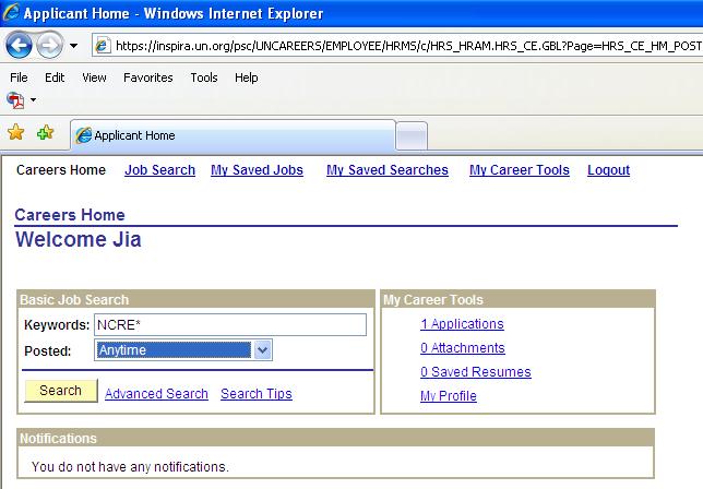 Step 11: To access all NCRE Job openings, in the box Basic Job