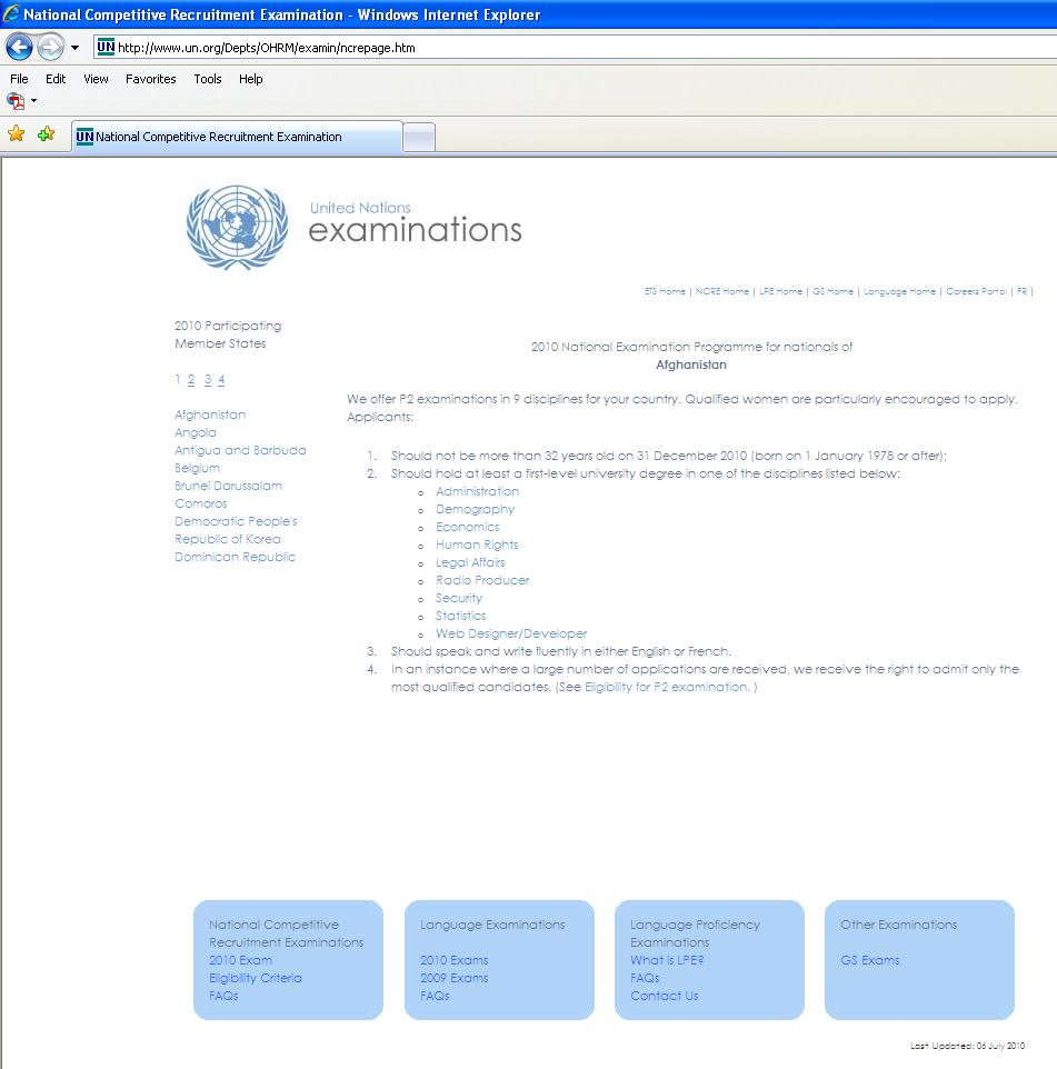 Step 4: When you click on your country, the list of occupational groups will appear in