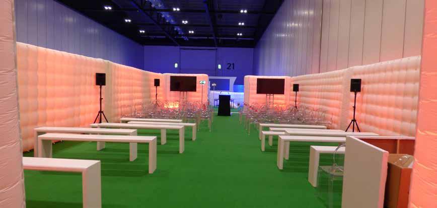 exhibition, used to create different break out areas or even to dived up a large spaces.