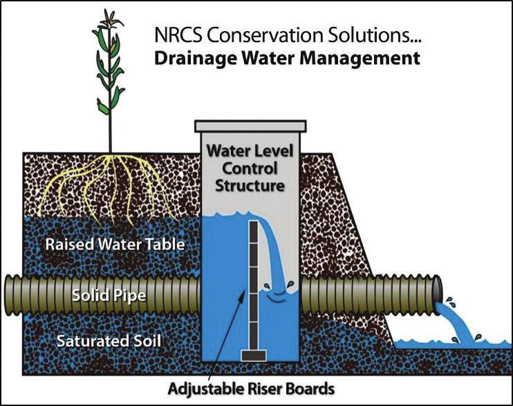 Courtesy of Ontario Ministry of Agriculture, Food and Rural Affairs (OMAFRA) Drainage Water Management (DWM) To manage the water table with control structures to reduce drainage during periods when