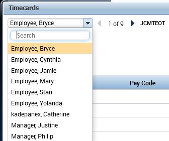 scroll to the next employee s timecard by clicking the arrow