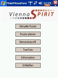 Figure 5: Vienna-SPIRIT PDA Client and Vienna-SPIRIT Icon in TomTom Navigator [Source: Toshiba, TomTom, Vienna-SPIRIT] Middleware The middleware services were realised as web services 2.