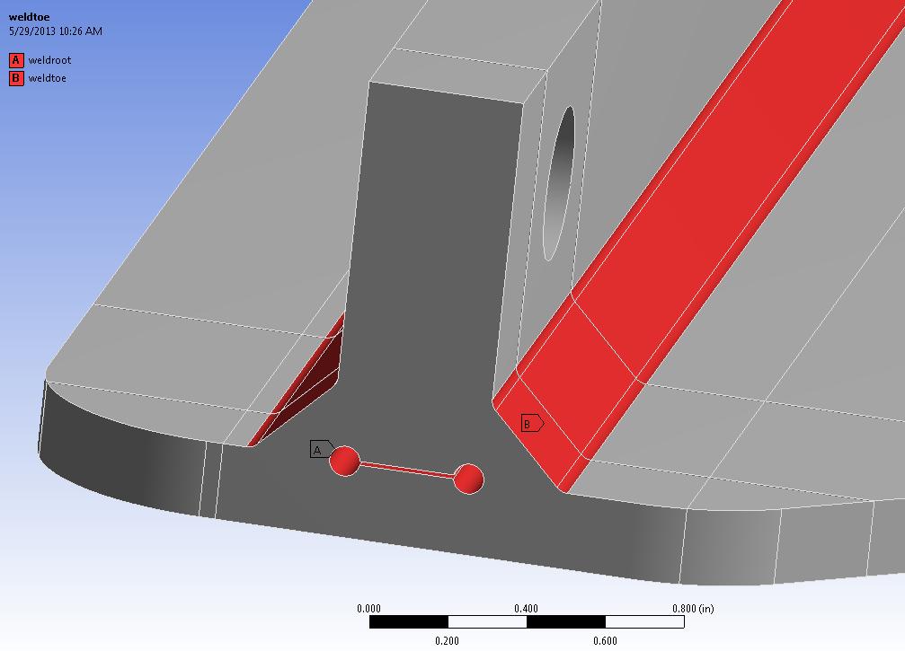 Fine mesh in weld regions required for effective notch