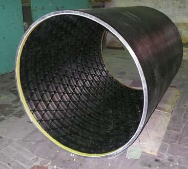 - The mandrel is covered with elastic coating formed of silicon rubber and having the groves for the ribs (Fig.6(a)).