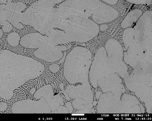 Vickers Hardness (HV) www.tsijournals.com December-2016 g) Eutectic phase FIG.1. SEM images of a) Pure Zn, b) Zn-1Ag, c) Zn-2Ag, d) Zn-5Ag, e) Zn-2Ag-1.5Mg, f) Zn-2Ag-2.0Mg and g) Zn- 2Ag-2.5Mg. Pure Zn showed moreover homogenous grains.