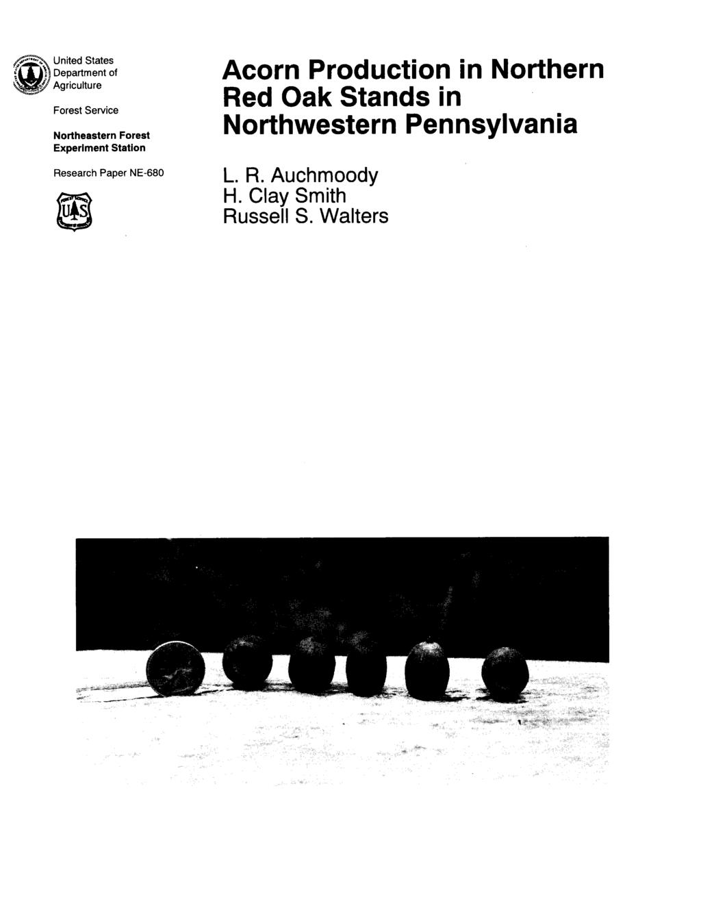 United States Department of Agriculture Forest Service Northeastern Forest Experiment Station Research Paper NE-680