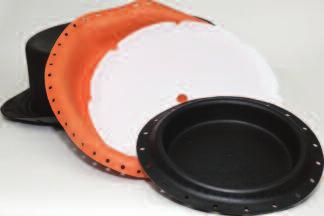 Double- Coated, Double Acting diaphragms are used in bi-directional applications. 2.