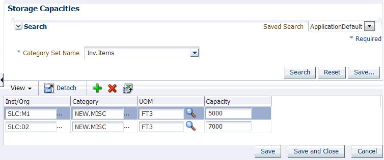Using the Storage Capacity Form Use this page to specify capacities for your storage types.