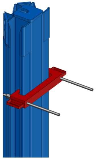 HEB 240. It creates a load-carrying connection which enables the forces that arise being discharged into the outer corner slide rails.