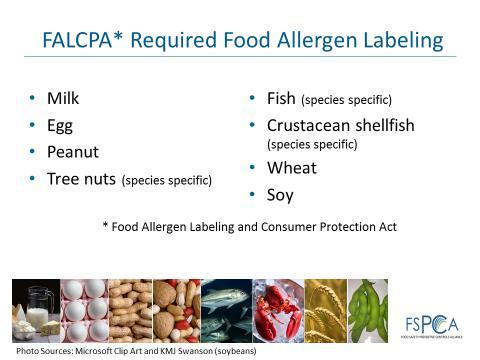 LABEL REQUIREMENTS *Ensure all allergens are identified in compliance with appropriate law: Food