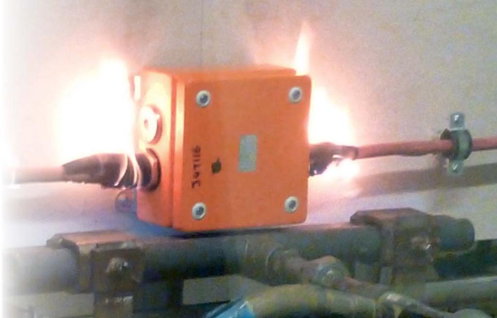 Safety in the event of a fire Cable junction boxes from Hensel are tested for insulation integrity and intrinsic fire resistance in