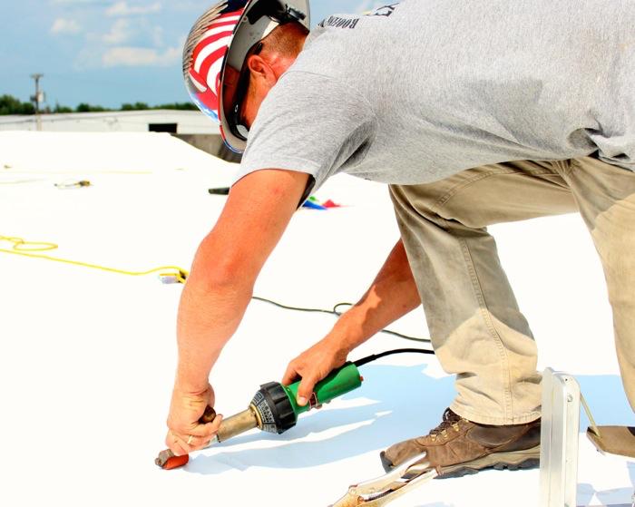 Chapter 5 Recovering your existing flat roof with a PVC membrane Recovering a roof with a white, PVC membrane is the best value flat roof repair option on the market today. Ranging from $2.50-$4.