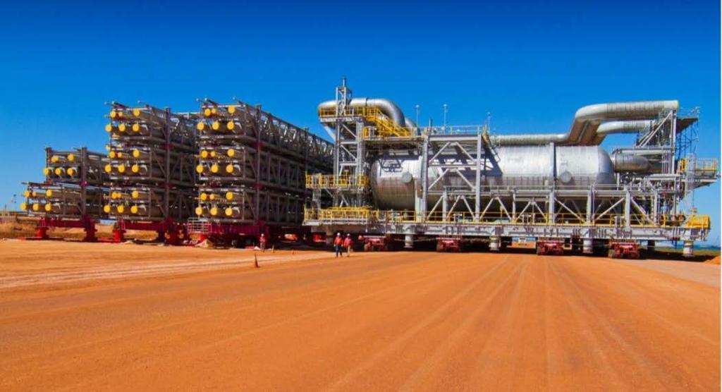 Plant Site: LNG Plant Modules The first LNG plant modules for the Gorgon Project have been placed in position on Barrow Island marking a significant milestone in the