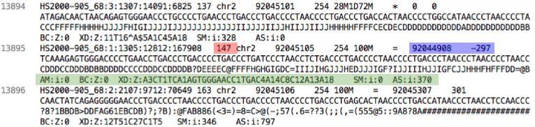 Aligned sequences - SAM format SAM aligned reads Bit flag - TRUE/FALSE for pre-defined read criteria, like: is it paired? duplicate? https://broadinstitute.github.