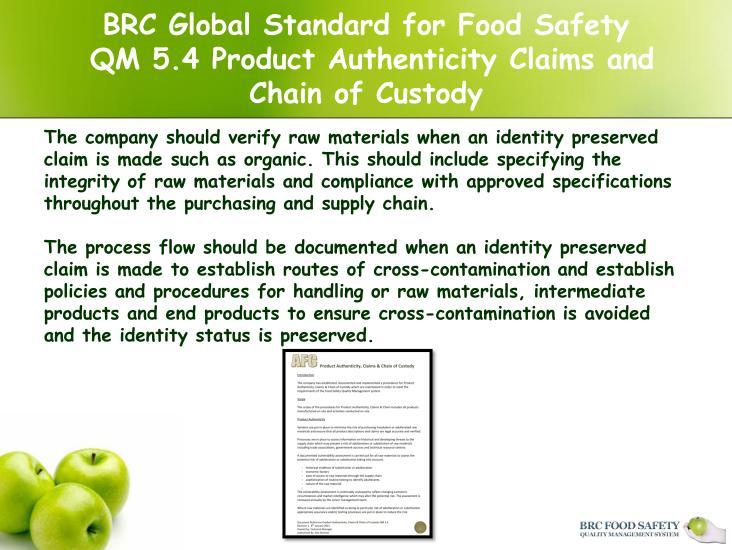 will introduce the BRC Global Standard for