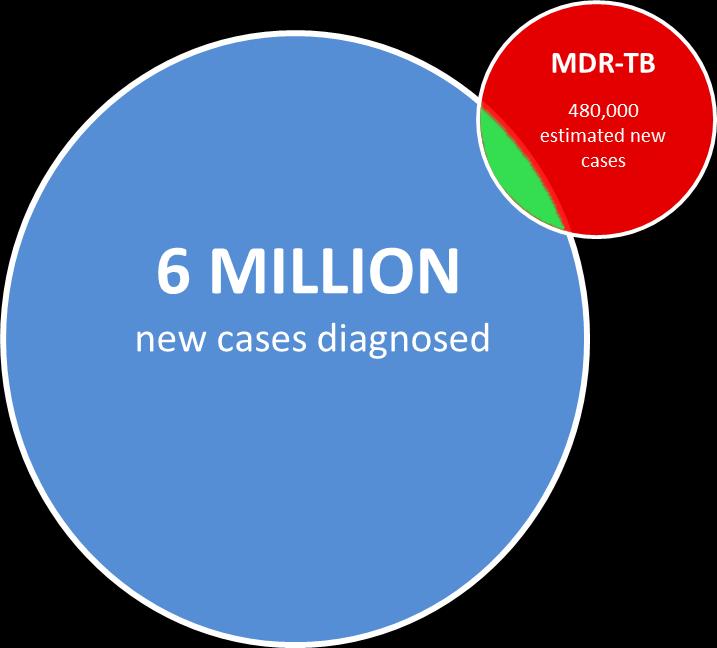 Drug Resistance: a threat for TB control 9.6 MILLION estimated TB cases Facts: 9.6 million TB cases 1.5 million TB deaths 3.